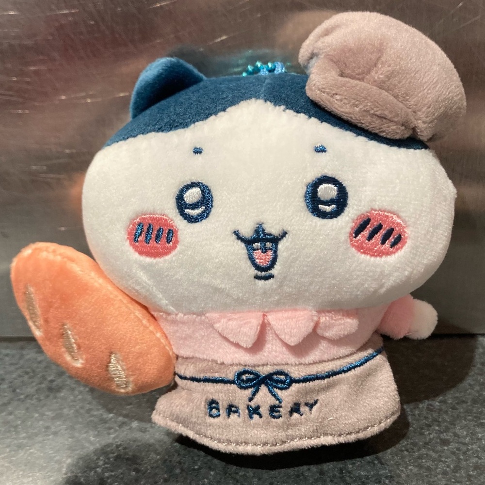 🇯🇵🥖11.5cm Japan Chiikawa Hachiware Bakery Staff Bread Mascot Plush Doll Keychain